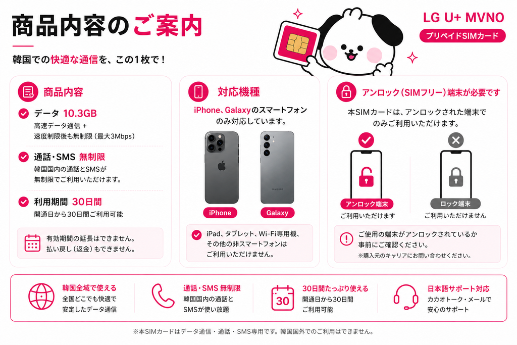Korea Prepaid SIM Card | 30 Days | Calls & SMS Included
